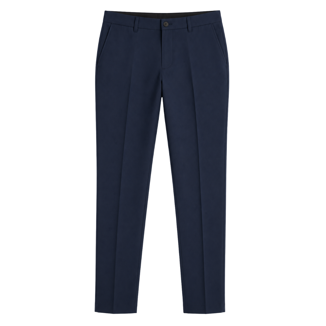 Tailored Polyester Trousers – Navy | Fontiless