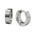 Brushed Stainless Steel Huggie Earrings – Silver | Fontiless