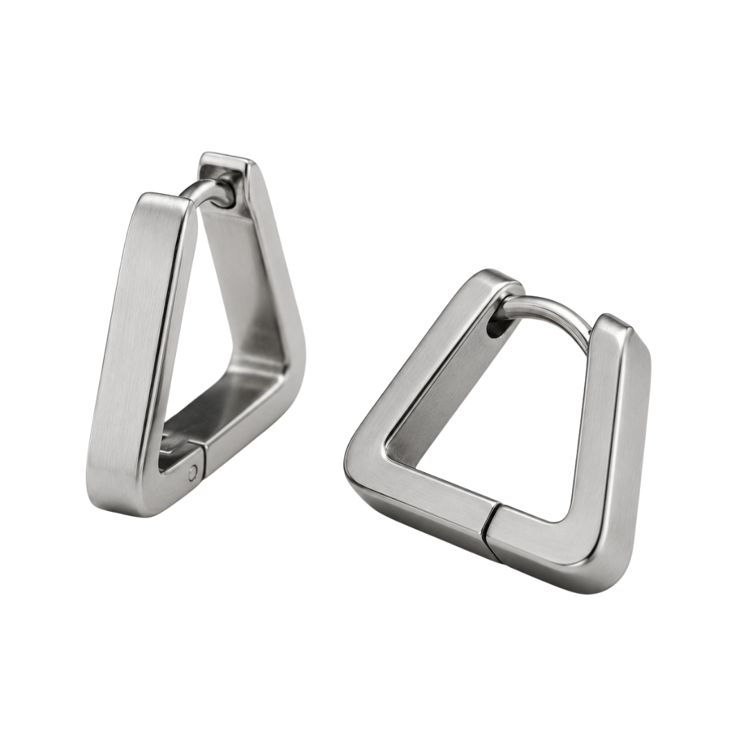 Geometric Stainless Steel Earrings – Silver | Fontiless