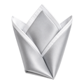 Silk Pocket Square – Silver and White | Fontiless