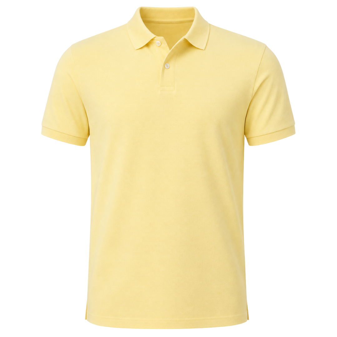 Premium Piqué Cotton Polo Shirt – Light Yellow | Fontiless