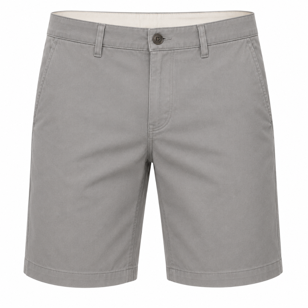 Tailored Cotton-Twill Shorts – Light Grey | Fontiless